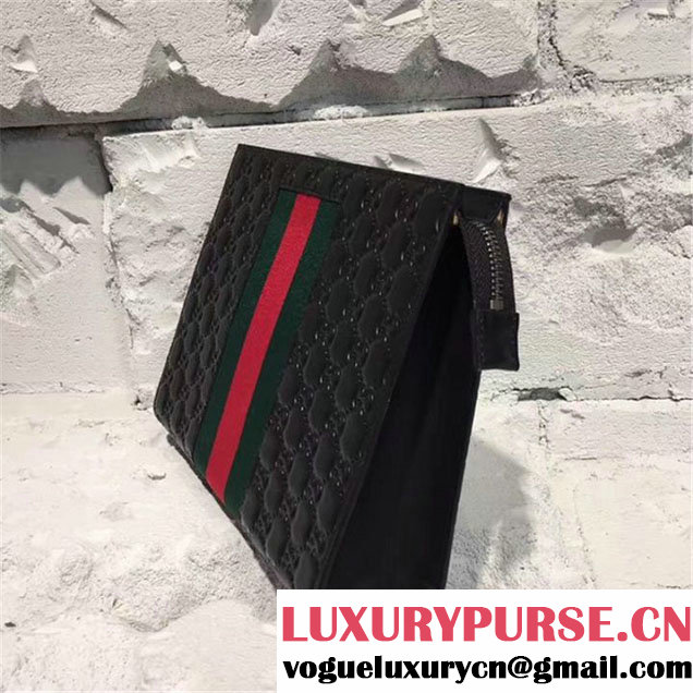 Gucci Guccissima Clutch Calfskin Leather Pre-Fall 2017 Bag Collection Black