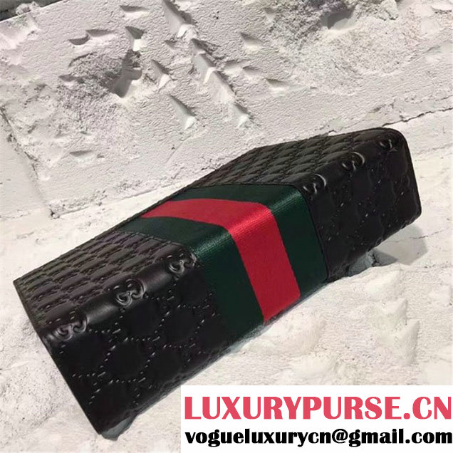 Gucci Guccissima Clutch Calfskin Leather Pre-Fall 2017 Bag Collection Black