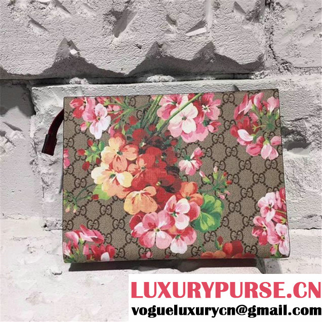 Gucci Guccissima Floral Clutch Calfskin Leather Pre-Fall 2017 Bag Collection Beige