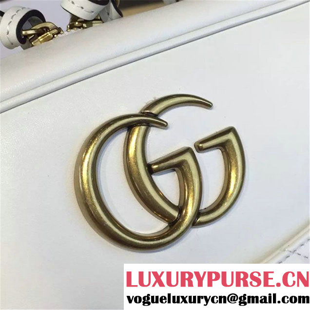 Gucci GG Marmont Matelassé Large Shoulder 27cm Bag Fall Winter 2016 Collection White