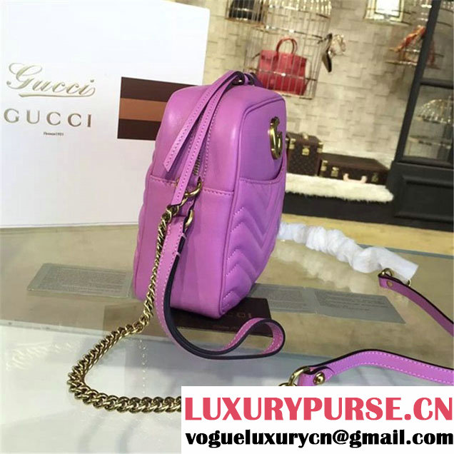 Gucci GG Marmont Matelassé Large Shoulder 27cm Bag Fall Winter 2016 Collection Pink