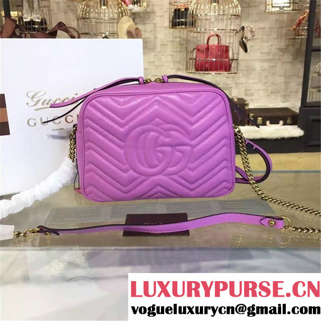 Gucci GG Marmont Matelassé Large Shoulder 27cm Bag Fall Winter 2016 Collection Pink