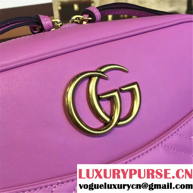 Gucci GG Marmont Matelassé Large Shoulder 27cm Bag Fall Winter 2016 Collection Pink