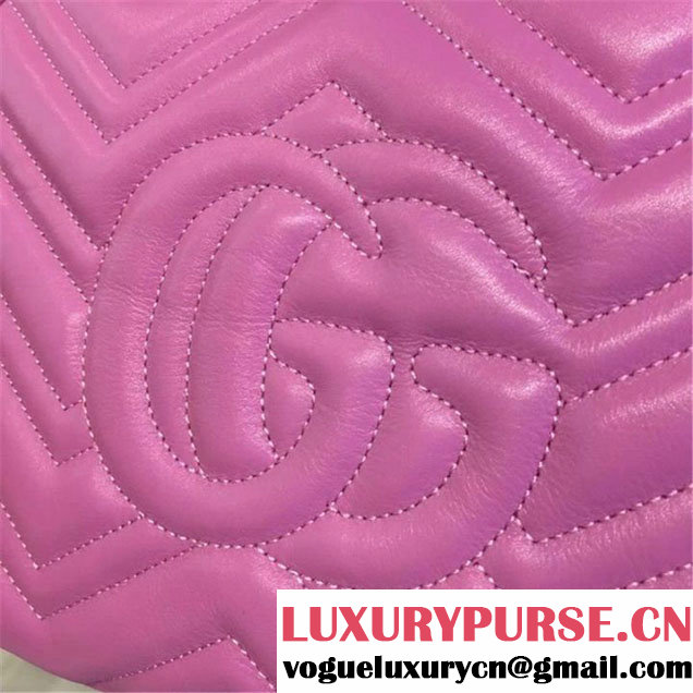 Gucci GG Marmont Matelassé Large Shoulder 27cm Bag Fall Winter 2016 Collection Pink