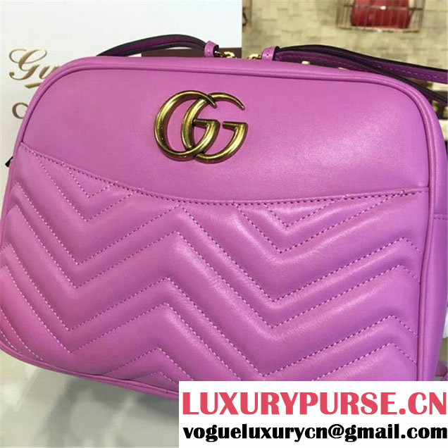Gucci GG Marmont Matelassé Large Shoulder 27cm Bag Fall Winter 2016 Collection Pink