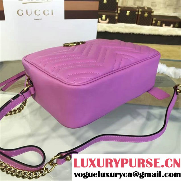Gucci GG Marmont Matelassé Large Shoulder 27cm Bag Fall Winter 2016 Collection Pink