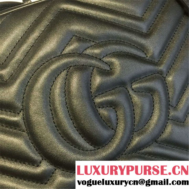Gucci GG Marmont Matelassé Large Shoulder 27cm Bag Fall Winter 2016 Collection Black