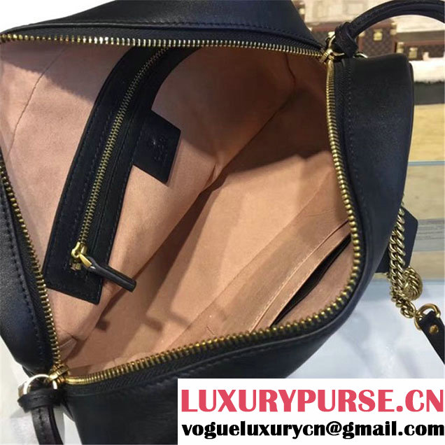 Gucci GG Marmont Matelassé Large Shoulder 27cm Bag Fall Winter 2016 Collection Black