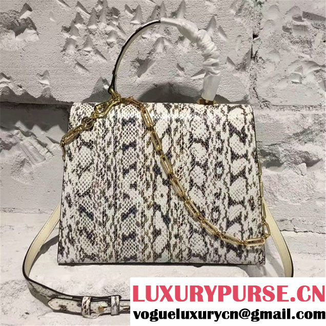 Gucci Iside Future Snakeskin Top Handle 32cm Bag Pre-Fall 2017 Bag Collection White Black