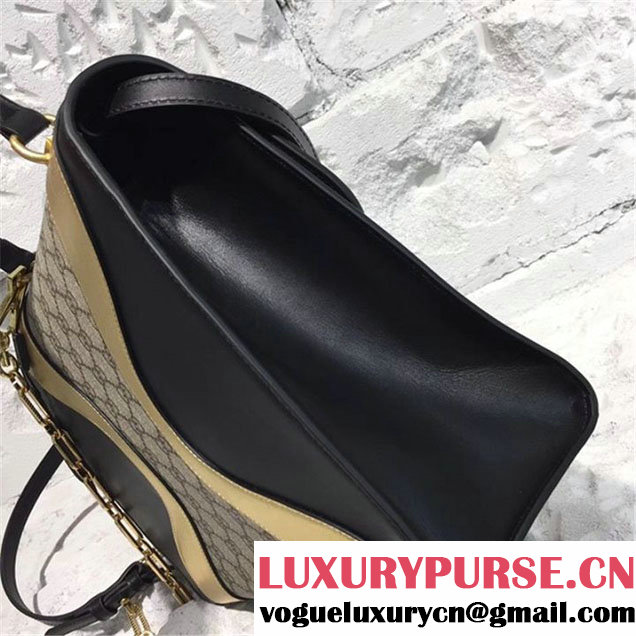 Gucci Iside Top Handle 30cm Bag GG Supreme Calfskin Leather Snakeskin Pre-Fall 2017 Bag Collection Black