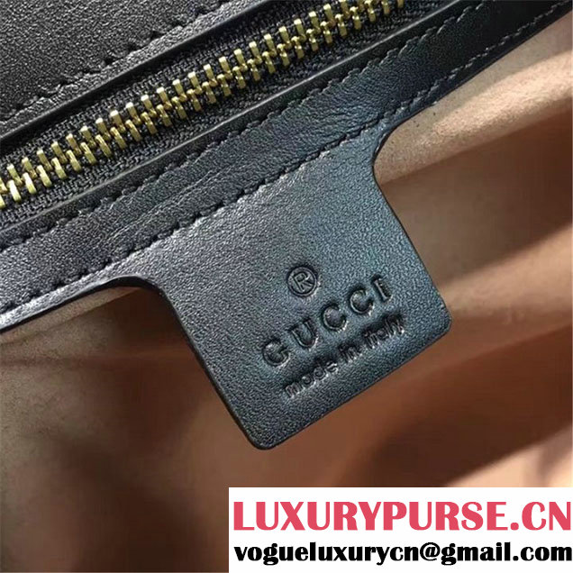 Gucci Iside Top Handle 30cm Bag GG Supreme Calfskin Leather Snakeskin Pre-Fall 2017 Bag Collection Black