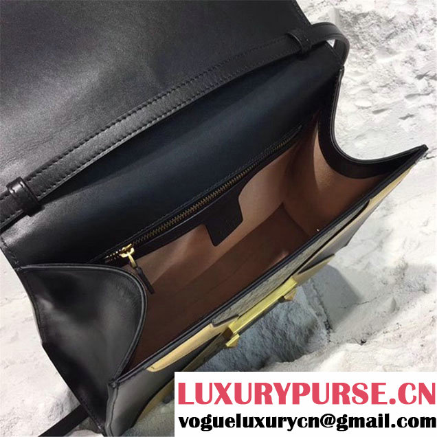 Gucci Iside Top Handle 30cm Bag GG Supreme Calfskin Leather Snakeskin Pre-Fall 2017 Bag Collection Black