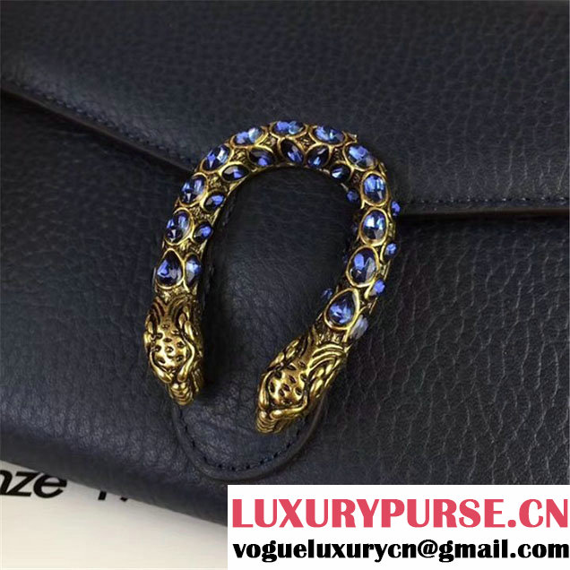 Gucci Crystal Dionysus Wallet On A Chain 20cm Shoulder Bag Gold Harware Spring Summer 2017 Collection Black