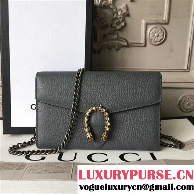 Gucci Crystal Dionysus Wallet On A Chain 20cm Shoulder Bag Gold Hardware Spring Summer 2017 Collection Grey