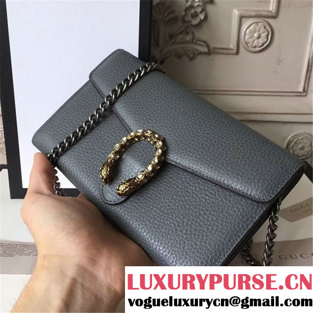Gucci Crystal Dionysus Wallet On A Chain 20cm Shoulder Bag Gold Hardware Spring Summer 2017 Collection Grey