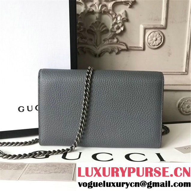 Gucci Crystal Dionysus Wallet On A Chain 20cm Shoulder Bag Gold Hardware Spring Summer 2017 Collection Grey