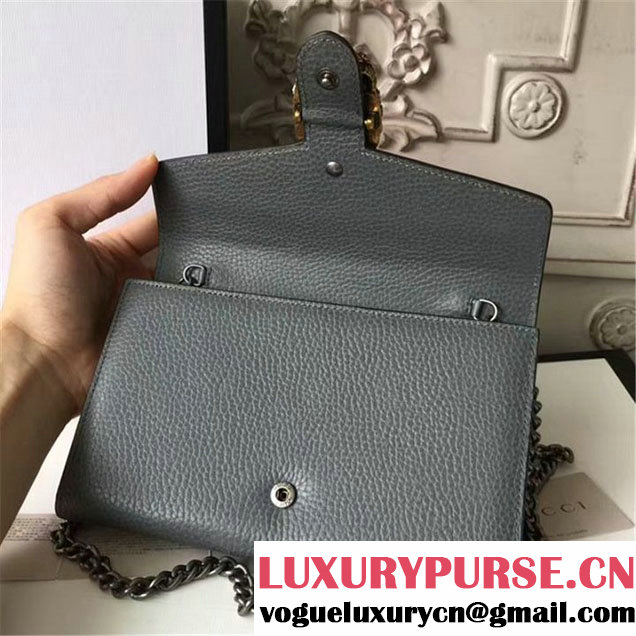 Gucci Crystal Dionysus Wallet On A Chain 20cm Shoulder Bag Gold Hardware Spring Summer 2017 Collection Grey