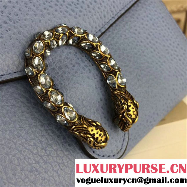 Gucci Crystal Dionysus Wallet On A Chain 20cm Shoulder Bag Spring Summer 2017 Collection Light Blue