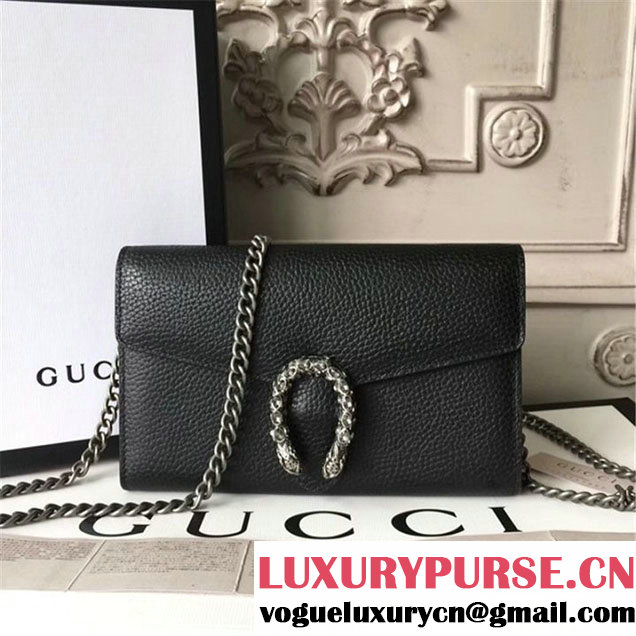 Gucci Crystal Dionysus Wallet On A Chain 20cm Shoulder Bag Silver Harware Spring Summer 2017 Collection Black