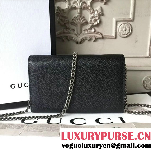 Gucci Crystal Dionysus Wallet On A Chain 20cm Shoulder Bag Silver Harware Spring Summer 2017 Collection Black