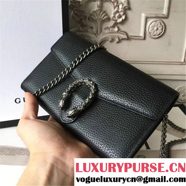 Gucci Crystal Dionysus Wallet On A Chain 20cm Shoulder Bag Silver Harware Spring Summer 2017 Collection Black