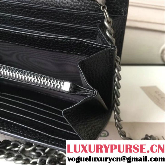 Gucci Crystal Dionysus Wallet On A Chain 20cm Shoulder Bag Silver Harware Spring Summer 2017 Collection Black