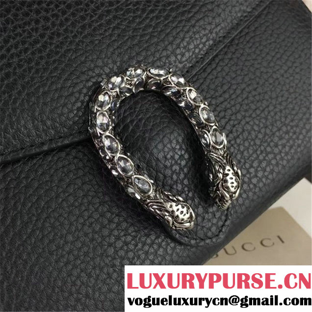 Gucci Crystal Dionysus Wallet On A Chain 20cm Shoulder Bag Silver Harware Spring Summer 2017 Collection Black