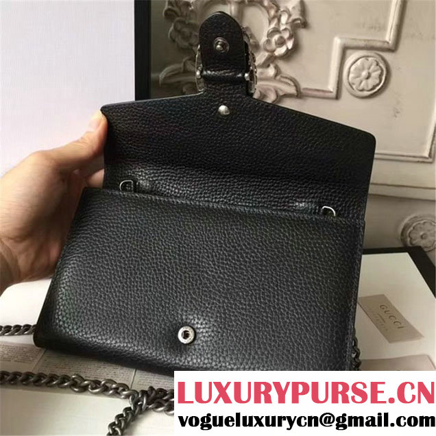 Gucci Crystal Dionysus Wallet On A Chain 20cm Shoulder Bag Silver Harware Spring Summer 2017 Collection Black