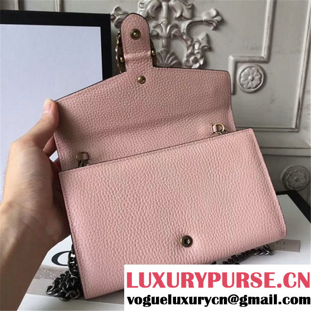 Gucci Crystal Dionysus Wallet On A Chain 20cm Shoulder Bag Spring Summer 2017 Collection Light Pink