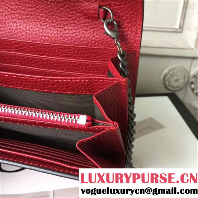 Gucci Crystal Dionysus Wallet On A Chain 20cm Shoulder Bag Spring Summer 2017 Collection Red