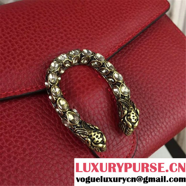 Gucci Crystal Dionysus Wallet On A Chain 20cm Shoulder Bag Spring Summer 2017 Collection Red