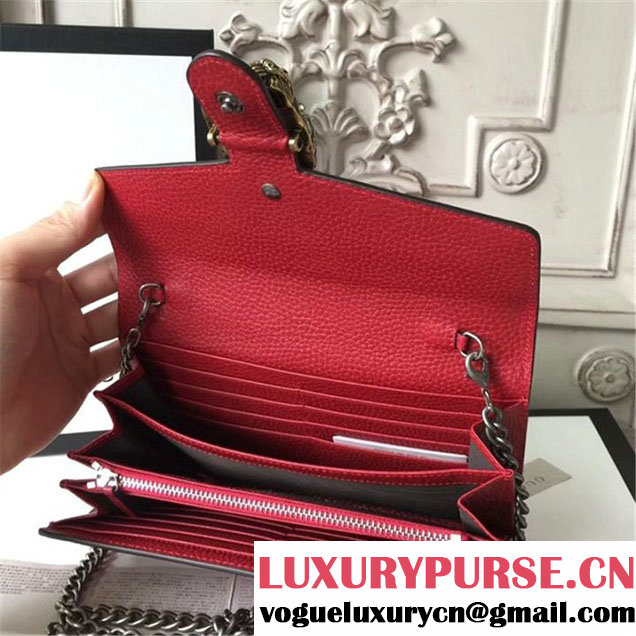 Gucci Crystal Dionysus Wallet On A Chain 20cm Shoulder Bag Spring Summer 2017 Collection Red