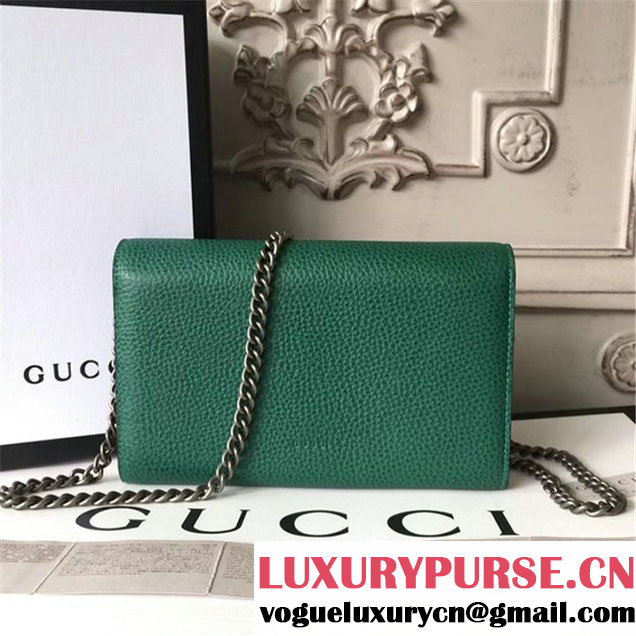 Gucci Crystal Dionysus Wallet On A Chain 20cm Shoulder Bag Spring Summer 2017 Collection Green