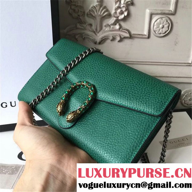 Gucci Crystal Dionysus Wallet On A Chain 20cm Shoulder Bag Spring Summer 2017 Collection Green