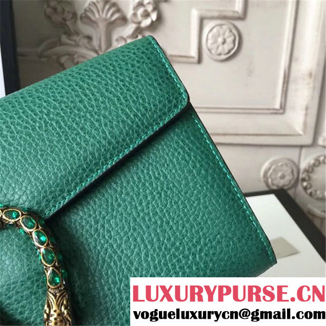 Gucci Crystal Dionysus Wallet On A Chain 20cm Shoulder Bag Spring Summer 2017 Collection Green
