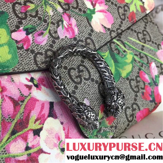 Gucci Dionysus GG Blooms Wallet On A Chain 20cm Shoulder Bag Gold Harware Spring Summer 2017 Collection Beige Multi