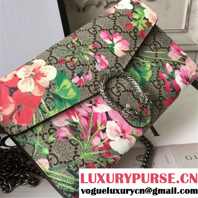 Gucci Dionysus GG Blooms Wallet On A Chain 20cm Shoulder Bag Gold Harware Spring Summer 2017 Collection Beige Multi