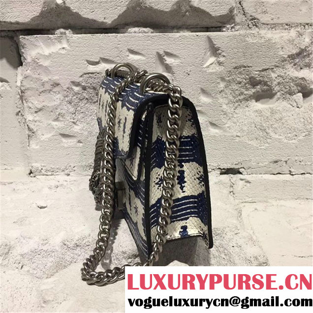 Gucci Dionysus Snakeskin 20cm Shoulder Bag Pre-Fall 2017 Collection White Blue