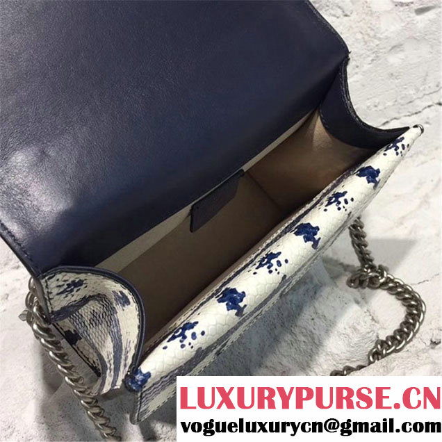 Gucci Dionysus Snakeskin 20cm Shoulder Bag Pre-Fall 2017 Collection White Blue