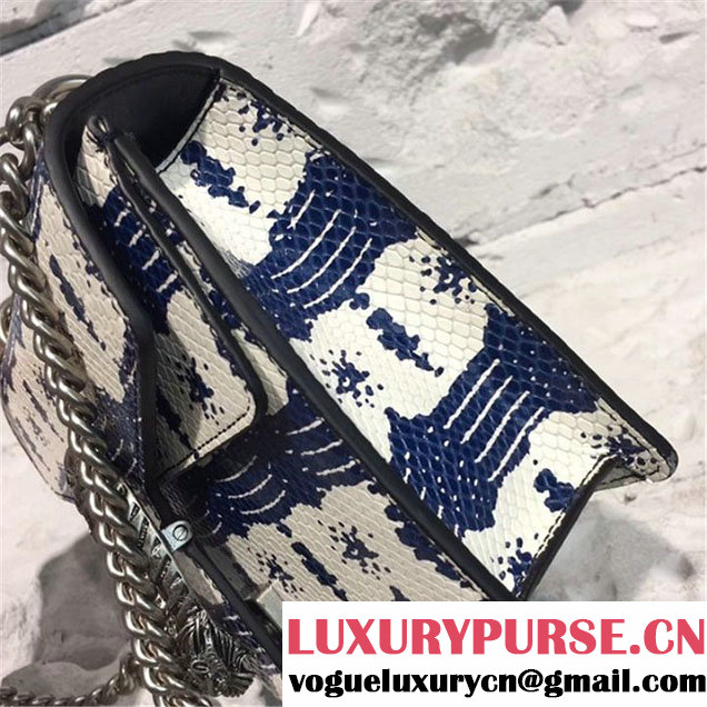 Gucci Dionysus Snakeskin 20cm Shoulder Bag Pre-Fall 2017 Collection White Blue