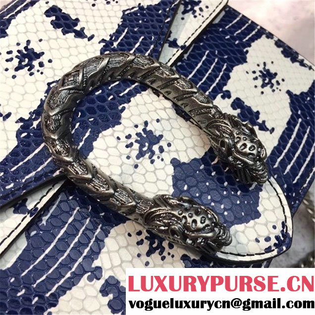 Gucci Dionysus Snakeskin 20cm Shoulder Bag Pre-Fall 2017 Collection White Blue