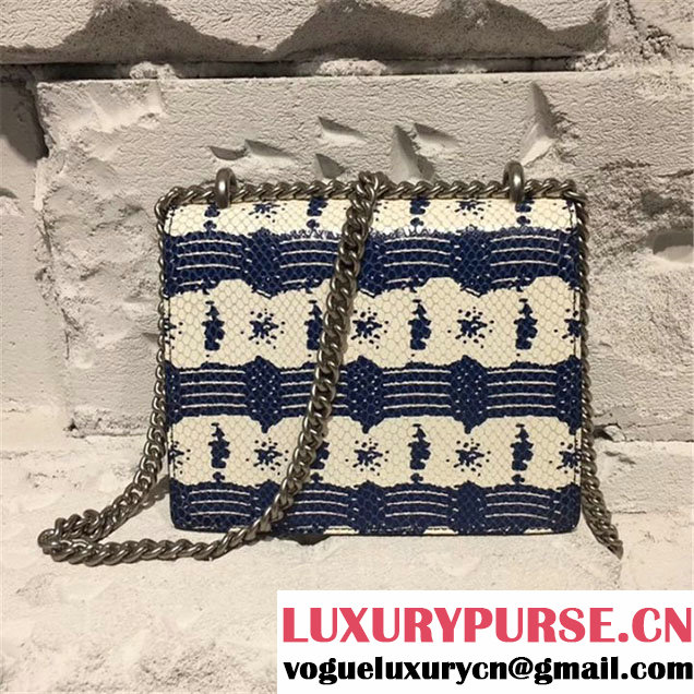 Gucci Dionysus Snakeskin 20cm Shoulder Bag Pre-Fall 2017 Collection White Blue