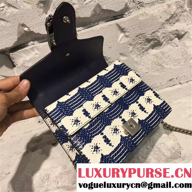 Gucci Dionysus Snakeskin 20cm Shoulder Bag Pre-Fall 2017 Collection White Blue