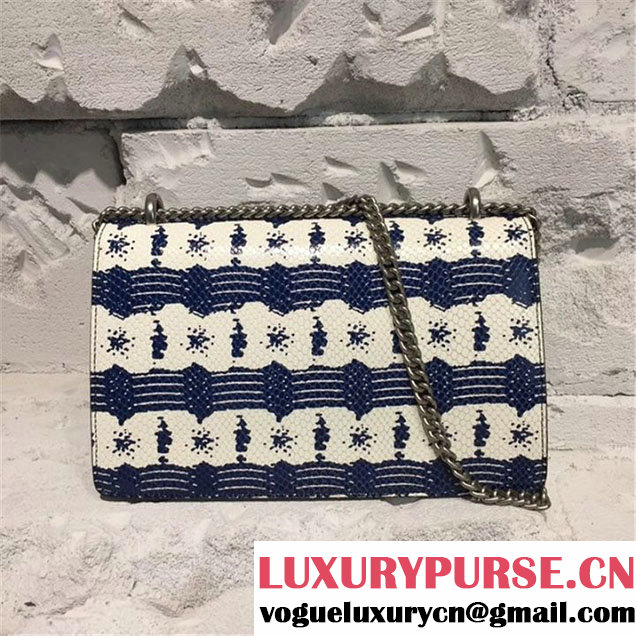 Gucci Dionysus Snakeskin 28cm Shoulder Bag Pre-Fall 2017 Collection White Blue