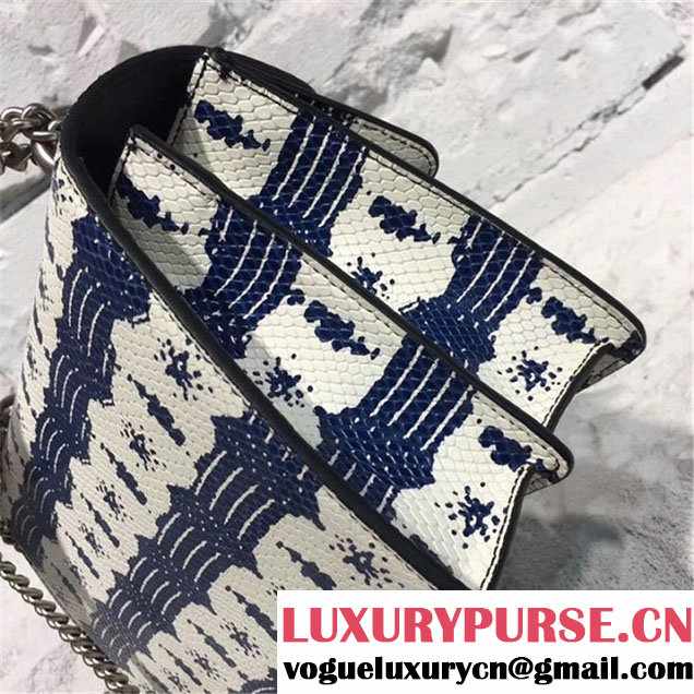 Gucci Dionysus Snakeskin 28cm Shoulder Bag Pre-Fall 2017 Collection White Blue