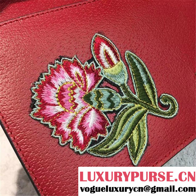 Gucci Dionysus Flower-Embroidery Chain 28cm Shoulder Bag Spring Summer 2017 Collection Multi Red
