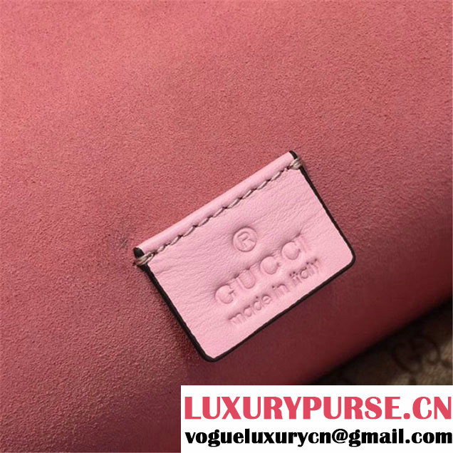 Gucci Dionysus GG Supreme Crystal-Embellished Chain Shoulder 28cm Bag Spring Summer 2017 Collection Pink