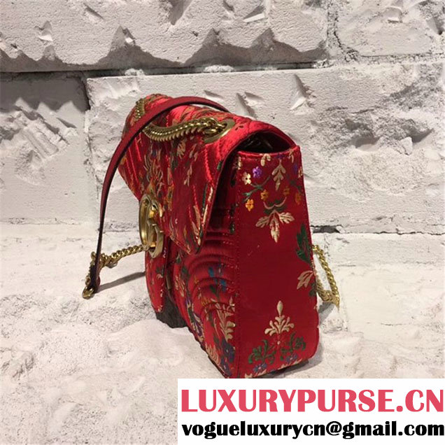 Gucci Tokyo Print Medium GG Marmont Floral Jacquard Print Bag 32cm Spring Summer 2017 Collection Red
