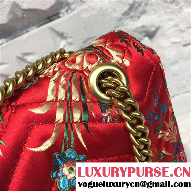 Gucci Tokyo Print Medium GG Marmont Floral Jacquard Print Bag 32cm Spring Summer 2017 Collection Red