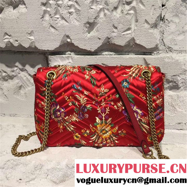 Gucci Tokyo Print Medium GG Marmont Floral Jacquard Print Bag 32cm Spring Summer 2017 Collection Red